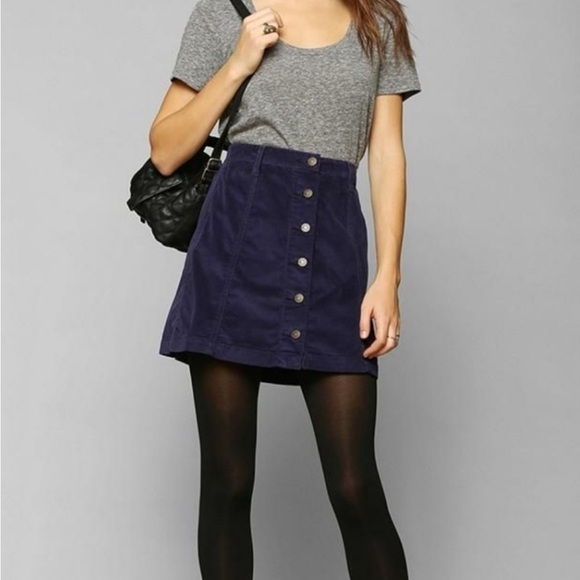 BDG Dresses & Skirts - 🛍Bundle sale🛍Women's Navy Button-Front corduroy Skirt size 12